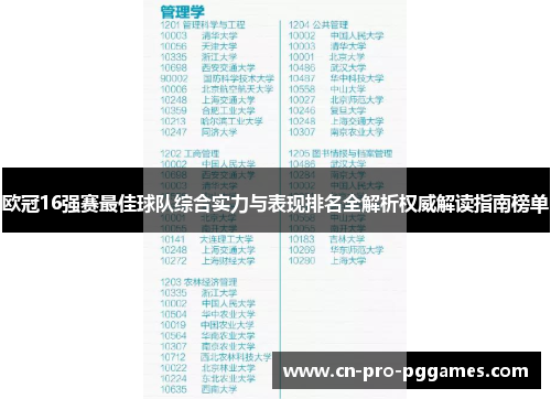欧冠16强赛最佳球队综合实力与表现排名全解析权威解读指南榜单 欧冠16强赛最佳球队综合实力与表现排名全解析权威解读指南榜单